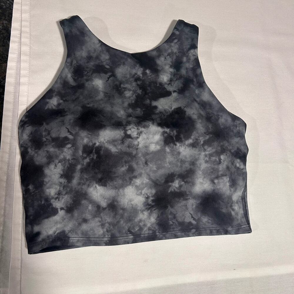 Athleta Conscious Crop Gray Tie Dye Sports Bra Bralette Crop Top XS